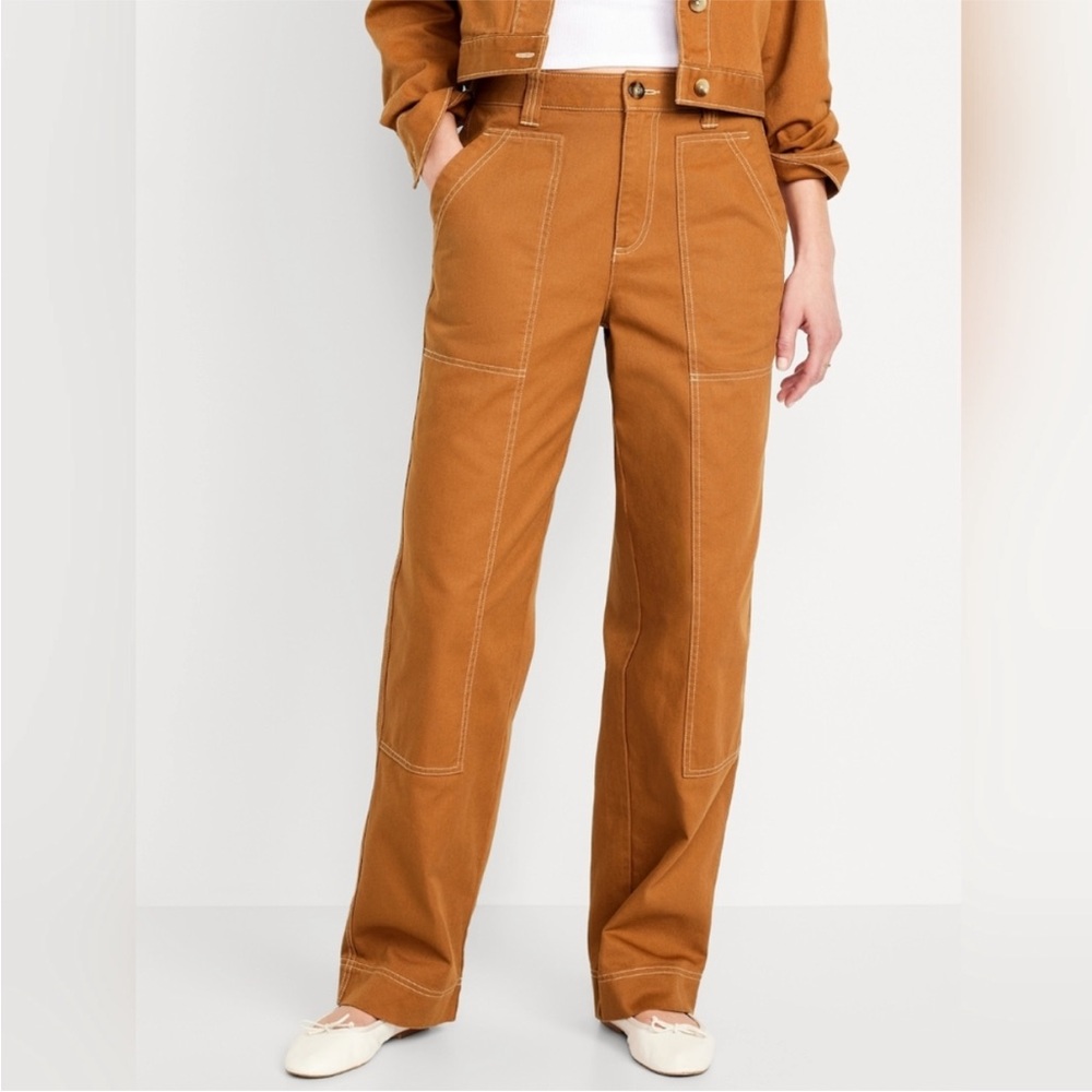 Old Navy High Rise Straight Leg Utility Pants NWT